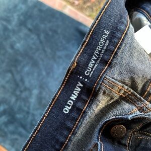Old Navy Blue Jeans Curvy Profile midrise Classic Indigo Denim